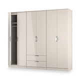 Beckett 6 Door 2 Drawer Wardrobe Kashmir Gloss from Roseland Furniture