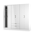 Beckett 6 Door 2 Drawer Wardrobe White Gloss from Roseland Furniture