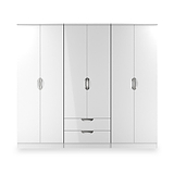 Beckett 6 Door 2 Drawer Wardrobe White Gloss from Roseland Furniture