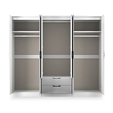 Beckett 6 Door 2 Drawer Wardrobe White Gloss from Roseland Furniture