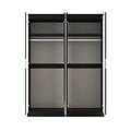 Beckett 4 Door Mirrored Wardrobe Black from Roseland Furniture