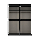 Beckett 4 Door Mirrored Wardrobe Black from Roseland Furniture