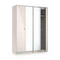 Beckett 4 Door Mirrored Wardrobe Cream from Roseland Furniture