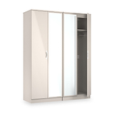 Beckett 4 Door Mirrored Wardrobe Cream from Roseland Furniture
