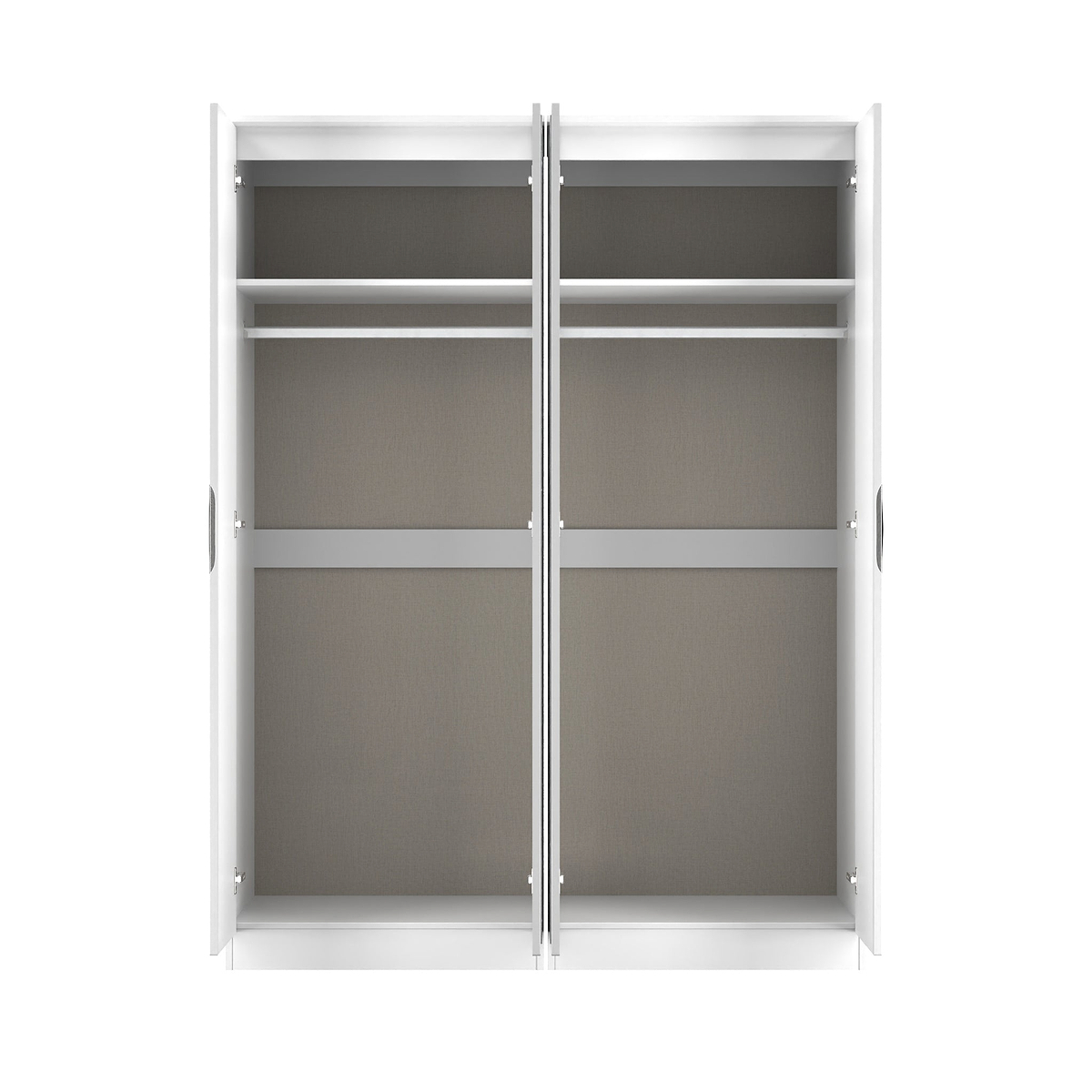 Beckett 4 Door Mirrored Wardrobe White from Roseland Furniture