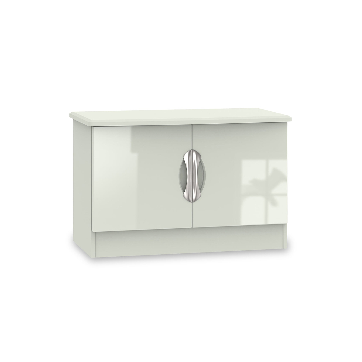 Beckett Cream Gloss 2 Door Compact TV Unit from Roseland