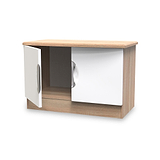 Beckett White Gloss and Light Wood 2 Door Compact TV Cabinet from Roseland