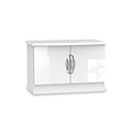 Beckett White Gloss 2 Door Compact TV Unit from Roseland