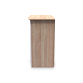 A wooden podium stands against a plain white background, viewed from a front and slightly above angle.