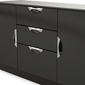 Beckett Black Gloss 2 Door 3 Drawer Sideboard by Roseland Furniture