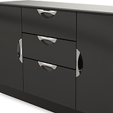 Beckett Black Gloss 2 Door 3 Drawer Sideboard by Roseland Furniture