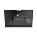 Beckett Black Gloss 2 Door 3 Drawer Sideboard by Roseland Furniture
