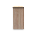 Beckett White Gloss & Light Wood 2 Door 3 Drawer Sideboard by Roseland Furniture