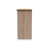 Beckett White Gloss & Light Wood 2 Door 3 Drawer Sideboard by Roseland Furniture