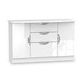 Beckett White Gloss 2 Door 3 Drawer Sideboard by Roseland Furniture