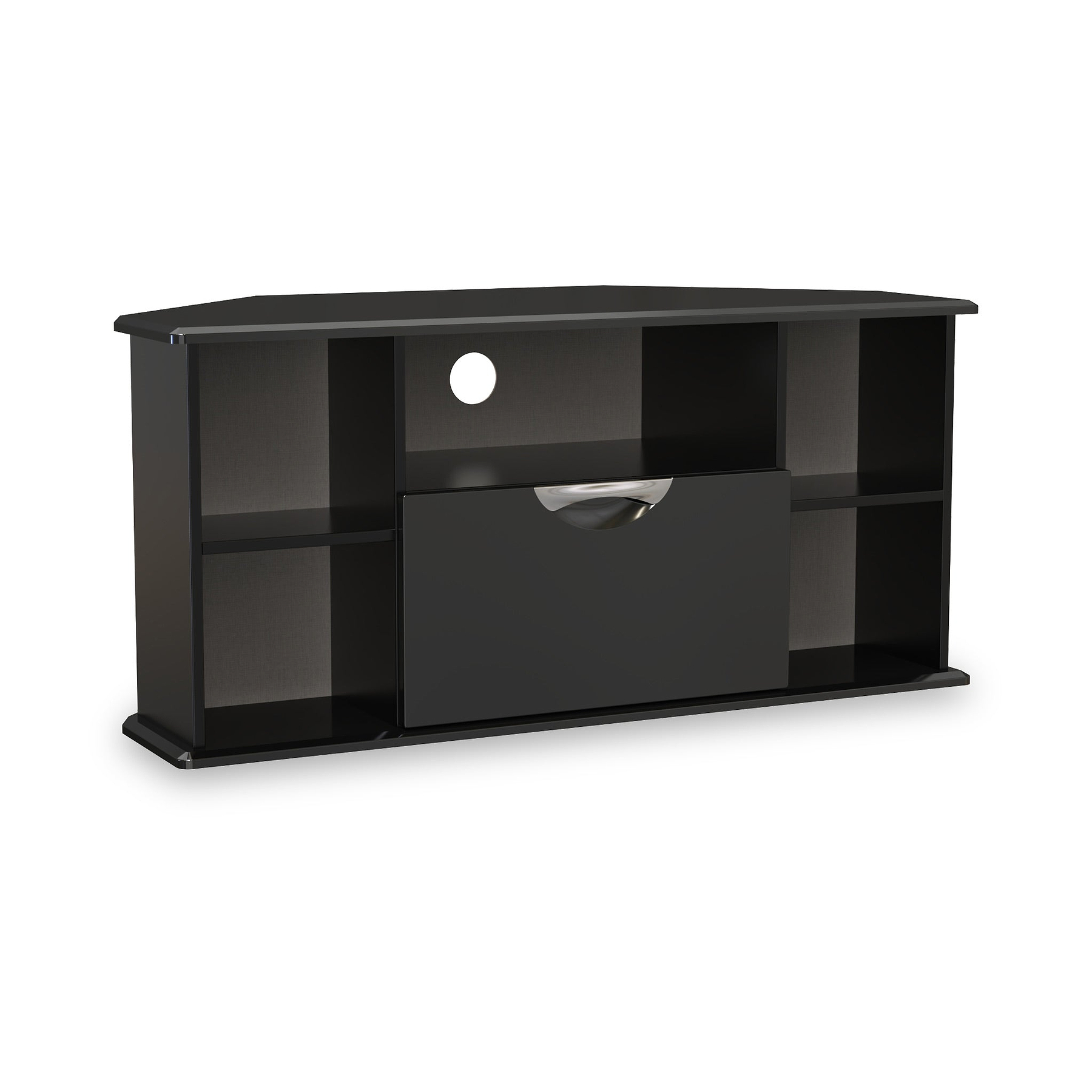 Beckett Black Gloss Corner TV Unit from Roseland