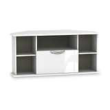 Beckett White Gloss Corner TV Unit from Roseland