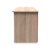 Beckett White Gloss & Light Wood Wide TV Unit by Roseland Furniture