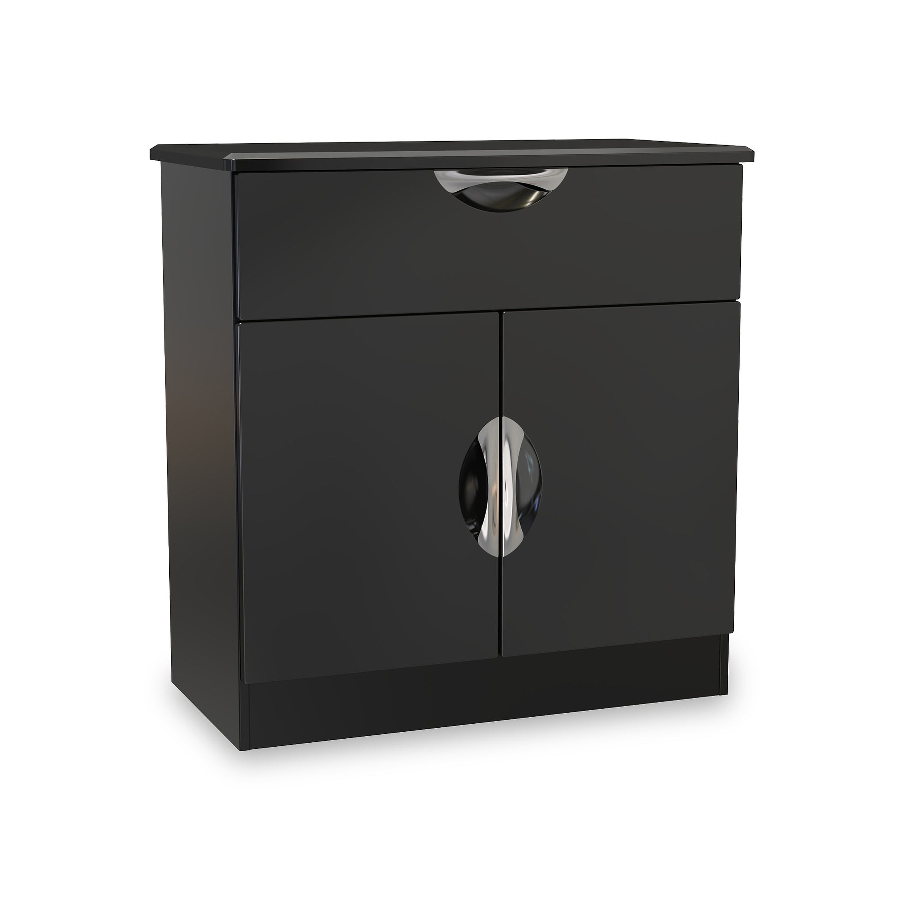 Beckett Black Gloss 2 Door 1 Drawer Sideboard by Roseland Furniture