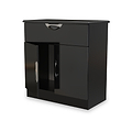 Beckett Black Gloss 2 Door 1 Drawer Sideboard by Roseland Furniture
