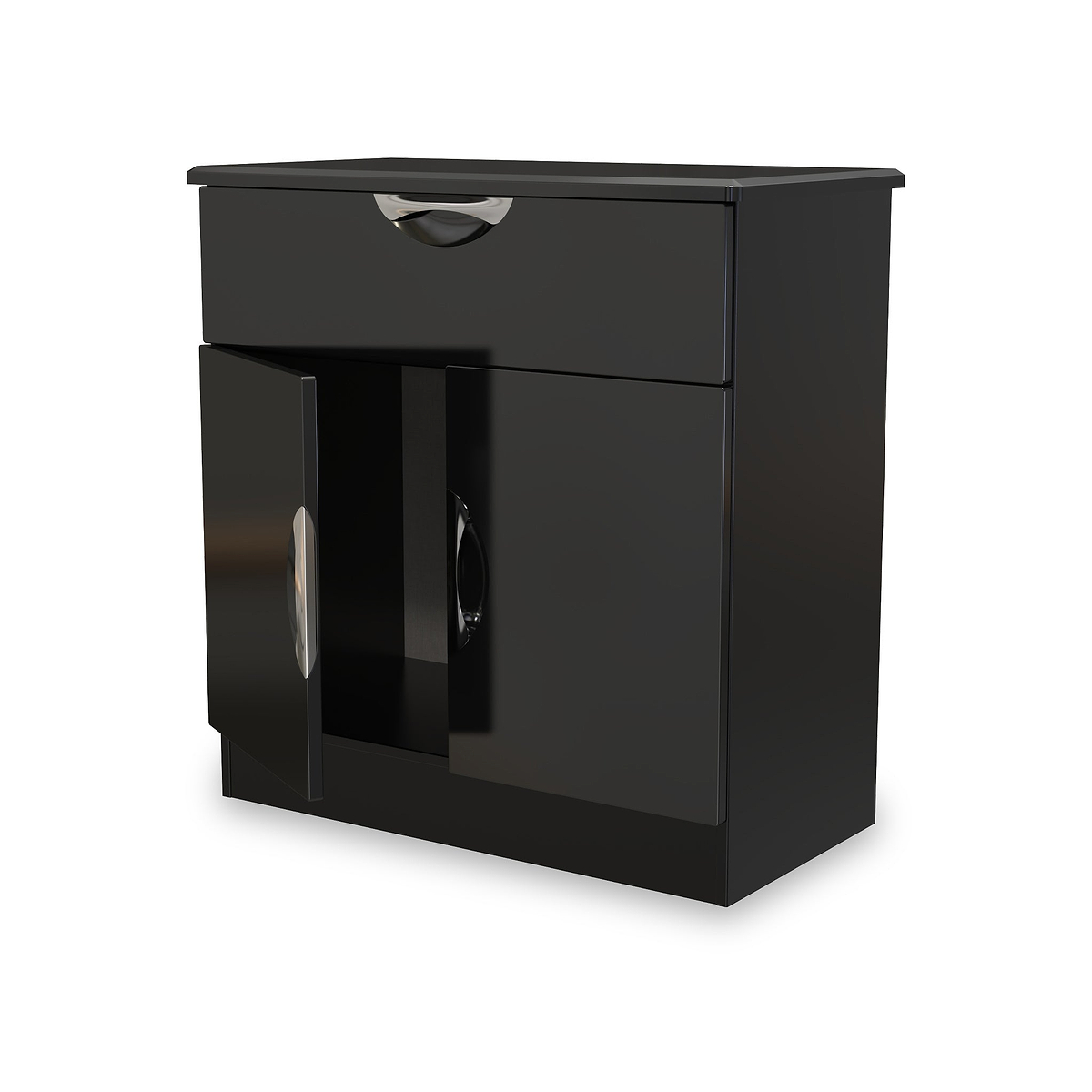 Beckett Black Gloss 2 Door 1 Drawer Sideboard by Roseland Furniture
