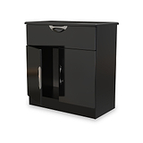 Beckett Black Gloss 2 Door 1 Drawer Sideboard by Roseland Furniture