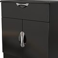 Beckett Black Gloss 2 Door 1 Drawer Sideboard by Roseland Furniture