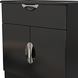 Beckett Black Gloss 2 Door 1 Drawer Sideboard by Roseland Furniture