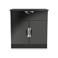 Beckett Black Gloss 2 Door 1 Drawer Sideboard by Roseland Furniture