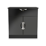 Beckett Black Gloss 2 Door 1 Drawer Sideboard by Roseland Furniture