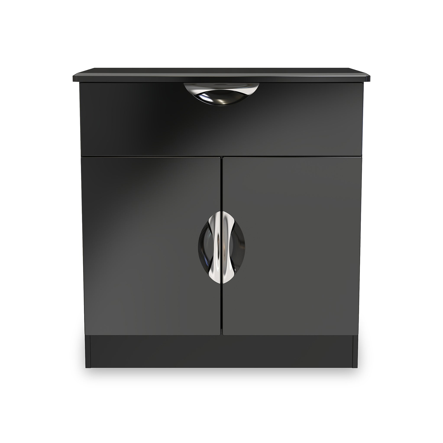 Beckett Black Gloss 2 Door 1 Drawer Sideboard by Roseland Furniture