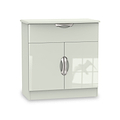 Beckett Cream Gloss 2 Door 1 Drawer Sideboard by Roseland Furniture