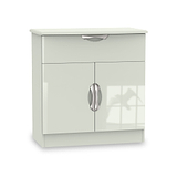 Beckett Cream Gloss 2 Door 1 Drawer Sideboard by Roseland Furniture