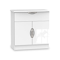 Beckett White Gloss 2 Door 1 Drawer Sideboard by Roseland Furniture