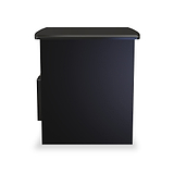 Beckett Black Gloss 1 Drawer with Open Shelf Lamp Table by Roseland Furniture