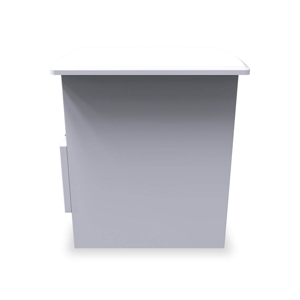 Beckett White Gloss 1 Drawer with Open Shelf Lamp Table by Roseland Furniture