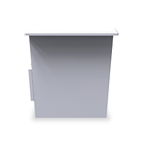 Beckett White Gloss 1 Drawer with Open Shelf Lamp Table by Roseland Furniture
