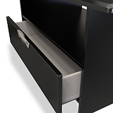 Beckett Black Gloss 1 Drawer with Open Shelf Coffee Table by Roseland Furniture