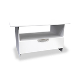 Beckett White Gloss 1 Drawer with Open Shelf Coffee Table by Roseland Furniture