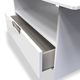 Beckett White Gloss 1 Drawer with Open Shelf Coffee Table by Roseland Furniture