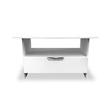 Beckett White Gloss 1 Drawer with Open Shelf Coffee Table by Roseland Furniture