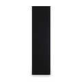 A black vertical rectangle with a very subtle gradient, positioned centrally against a white background.