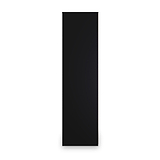 A black vertical rectangle with a very subtle gradient, positioned centrally against a white background.