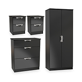 Beckett 4 Piece Bedroom Furniture Set Black from Roseland Furniture
