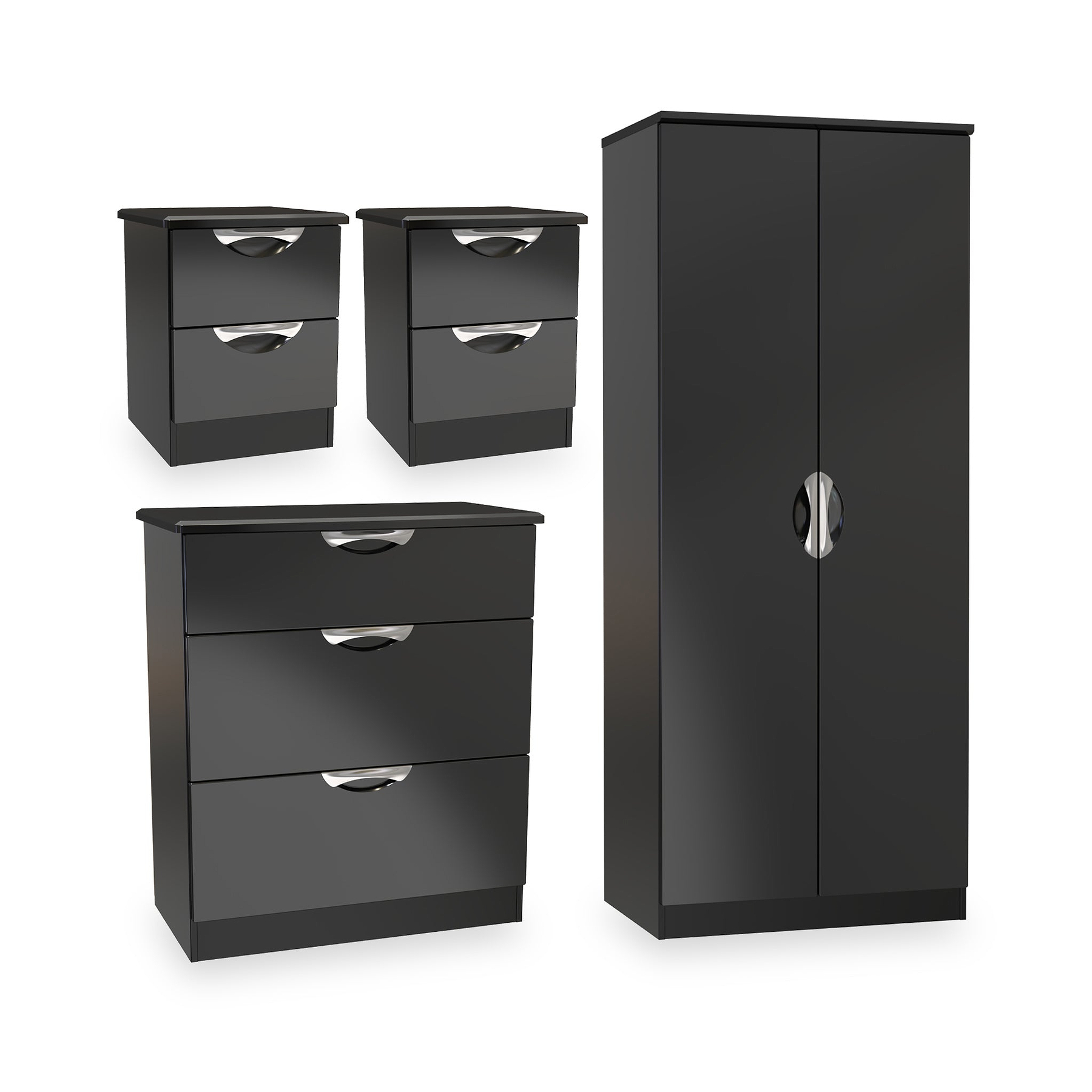 Beckett 4 Piece Bedroom Furniture Set Black from Roseland Furniture