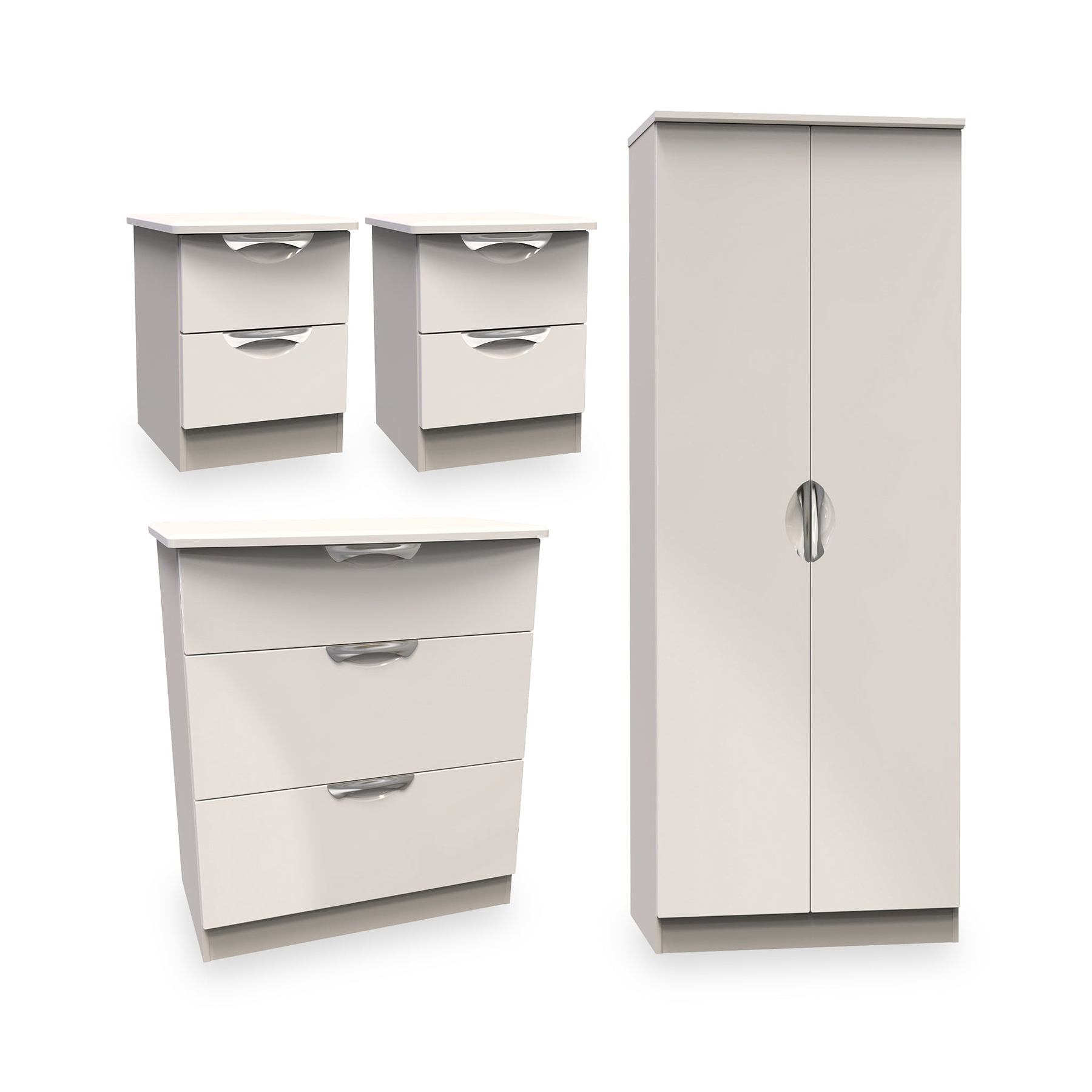 Beckett 4 Piece Bedroom Furniture Set Cream from Roseland Furniture
