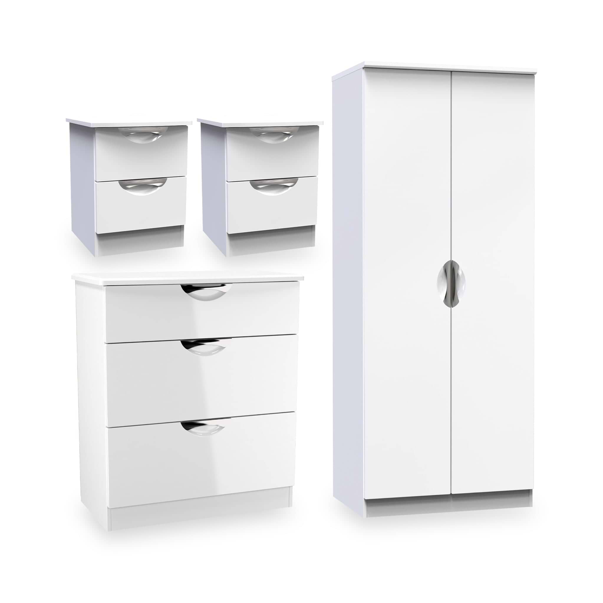 Beckett 4 Piece Bedroom Furniture Set White from Roseland Furniture