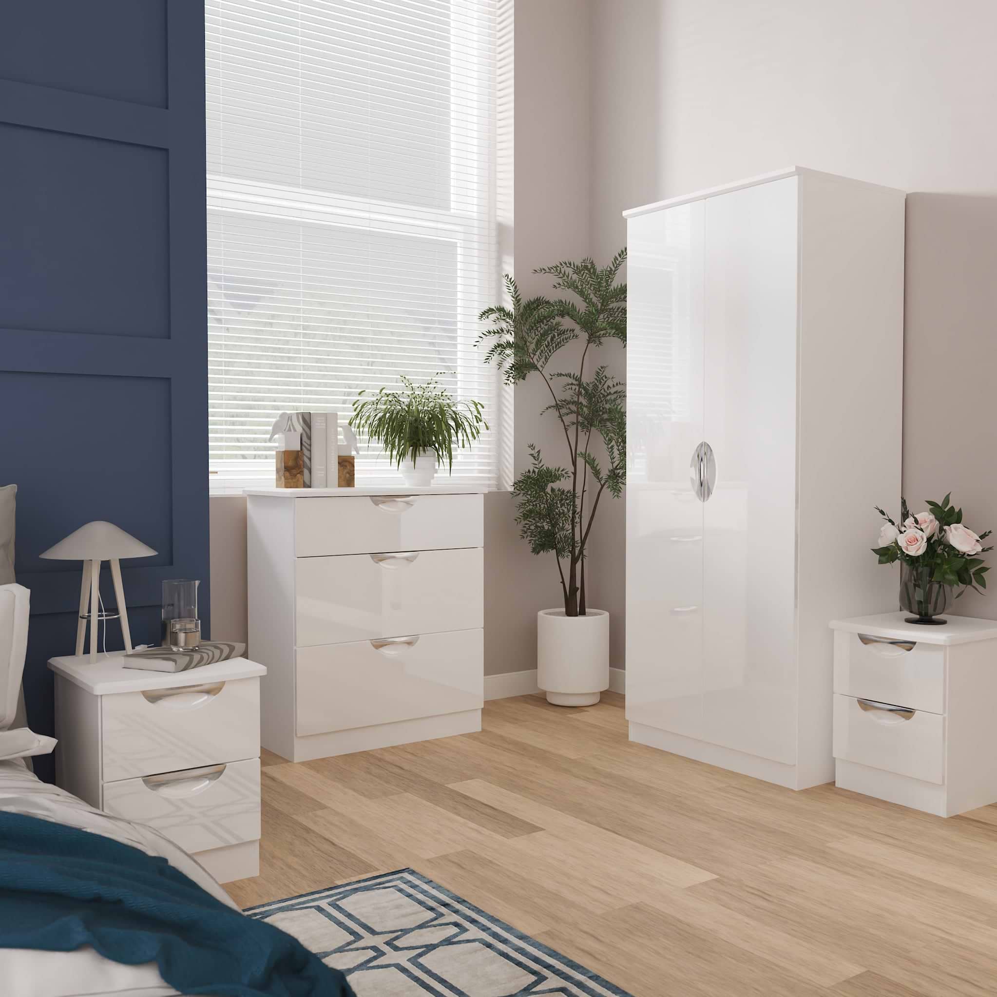 Beckett 4 Piece Bedroom Furniture Set White from Roseland Furniture
