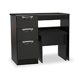 Beckett Black Gloss Dressing Table with Vanity Stool from Roseland