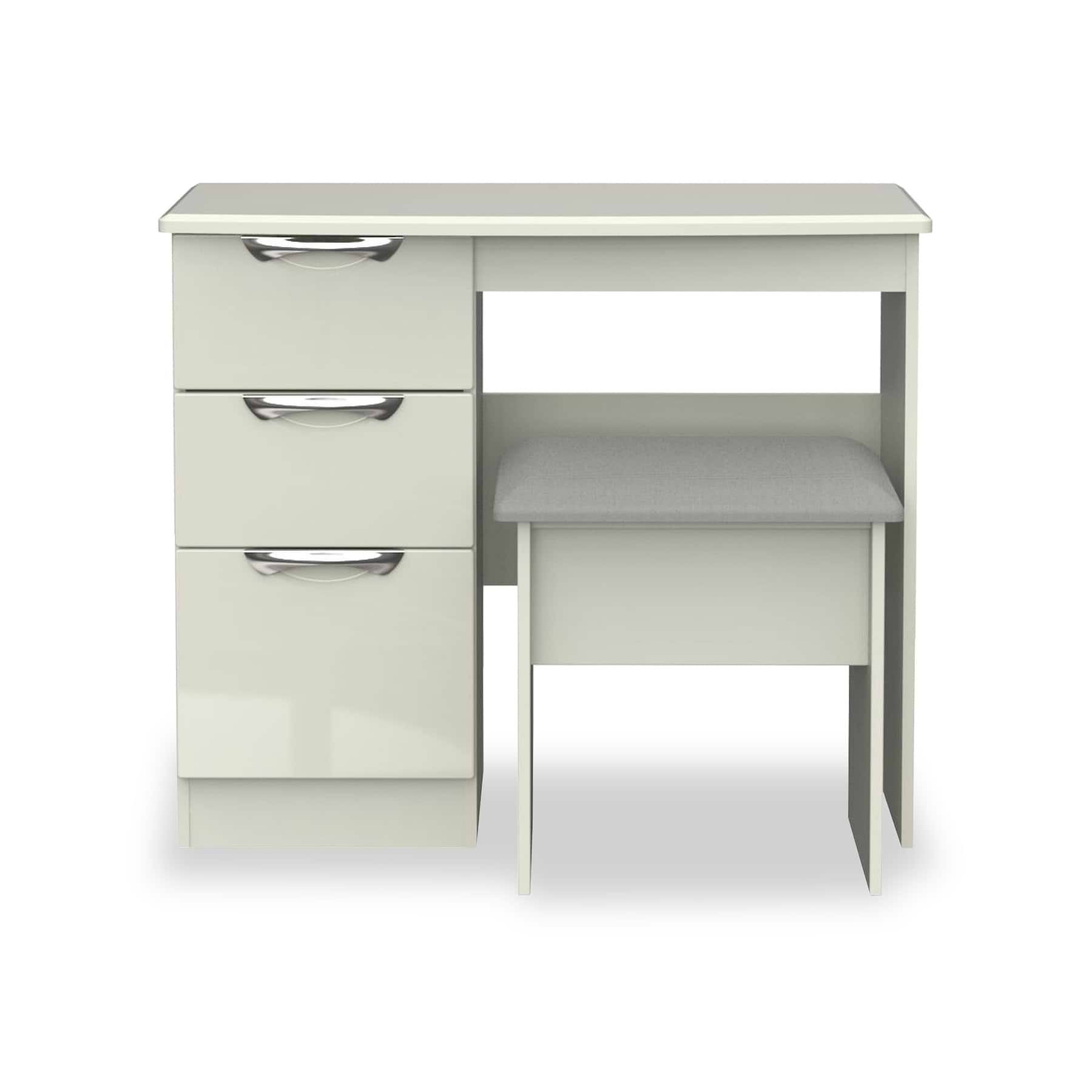 cream high gloss dressing table Beckett Gloss Dressing Table with Stool